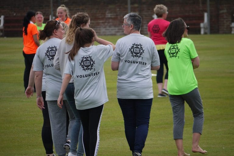 Group of Volunteers Walking